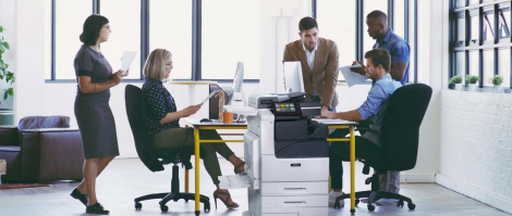 team discussing at desk