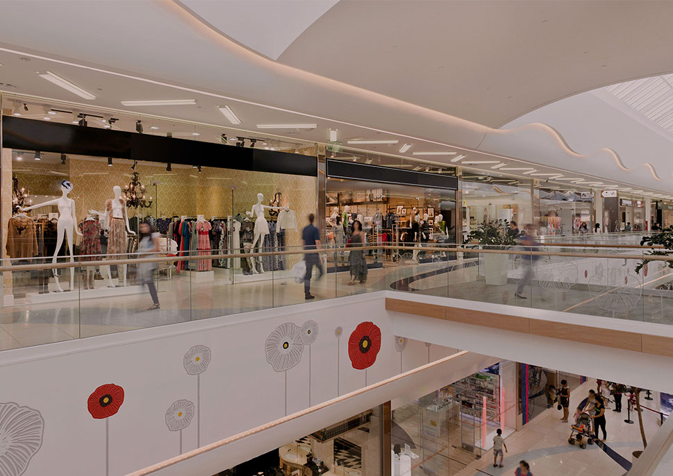 Inside view of a shopping mall