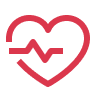 Icon of a heart with EKG symbol in the middle