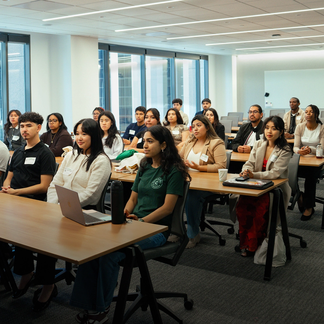 A group of Chime Scholars Foundation students sitting in a room.