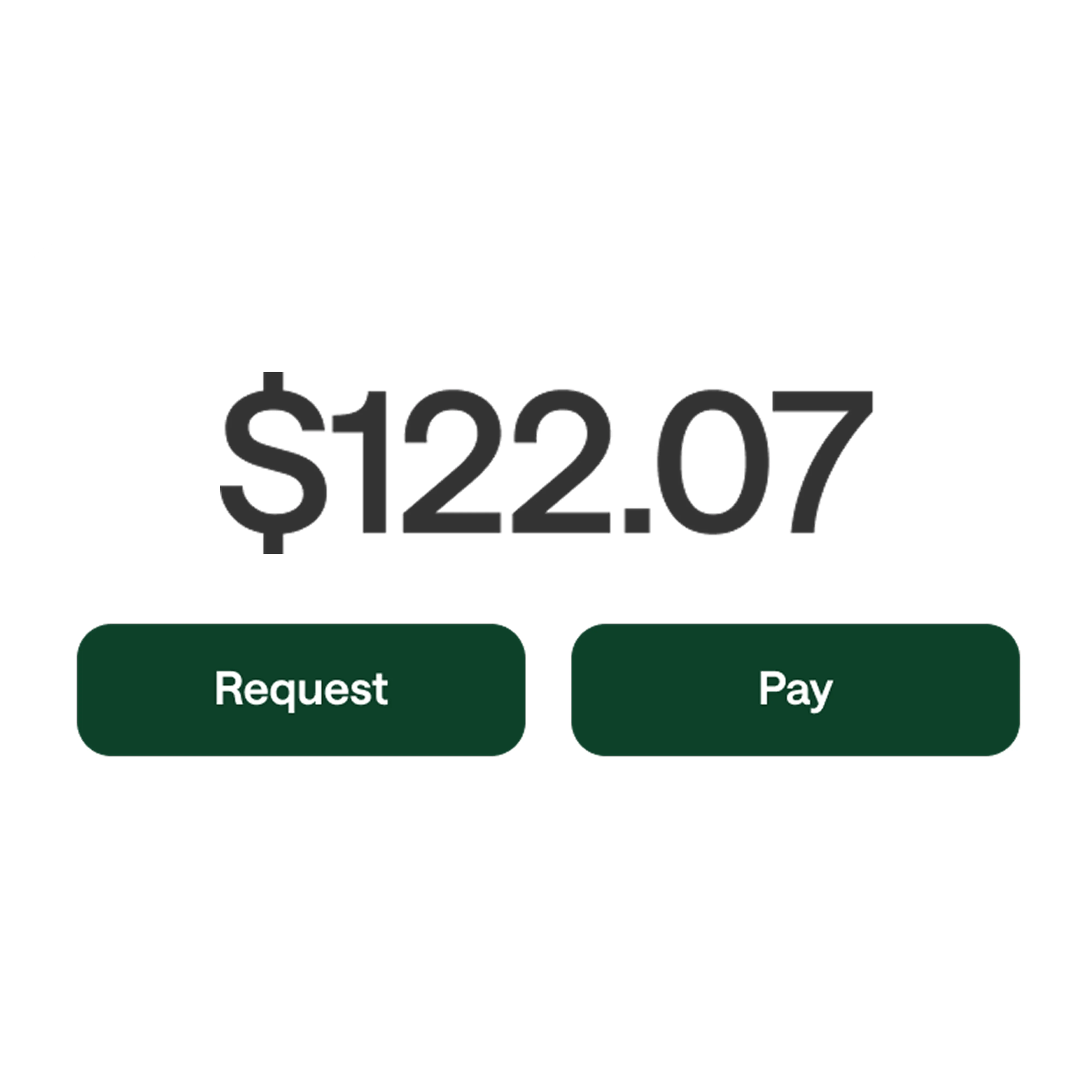 Screen showing $122.07 as the payment due for a monthly balance.