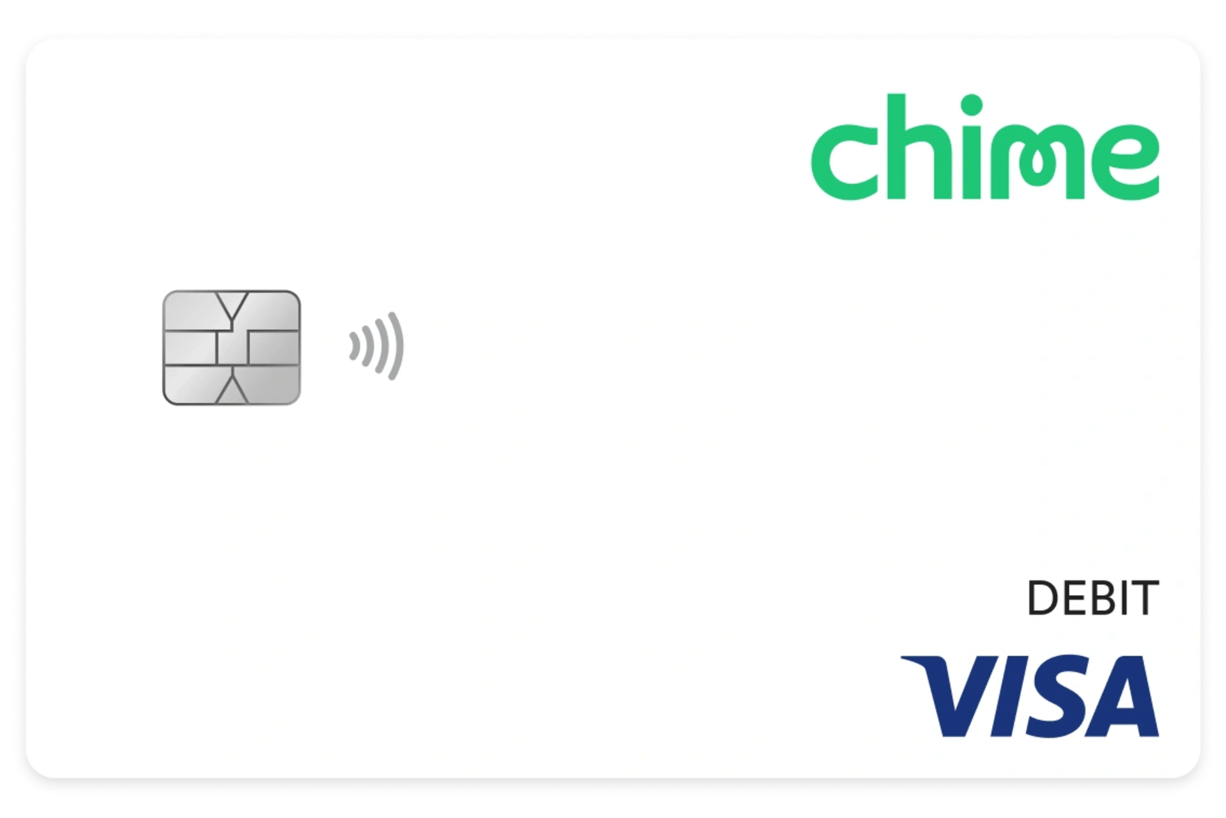 A Chime Visa® Debit Card in white color.