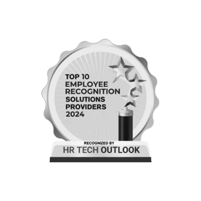 HR Tech Outlook badge that reads Top 10 Employee Recognition Solutions Providers 2024.
