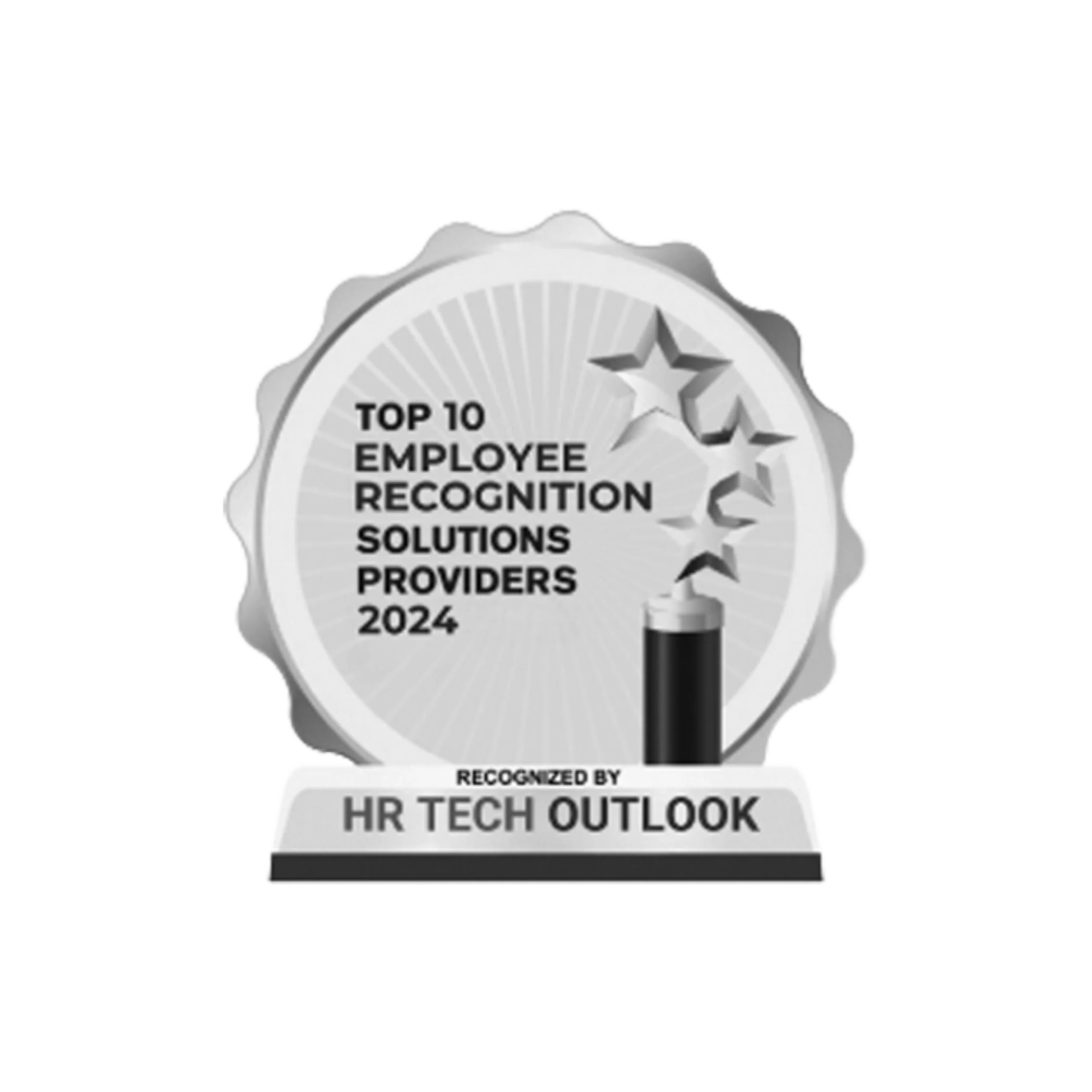 HR Tech Outlook badge that reads Top 10 Employee Recognition Solutions Providers 2024.