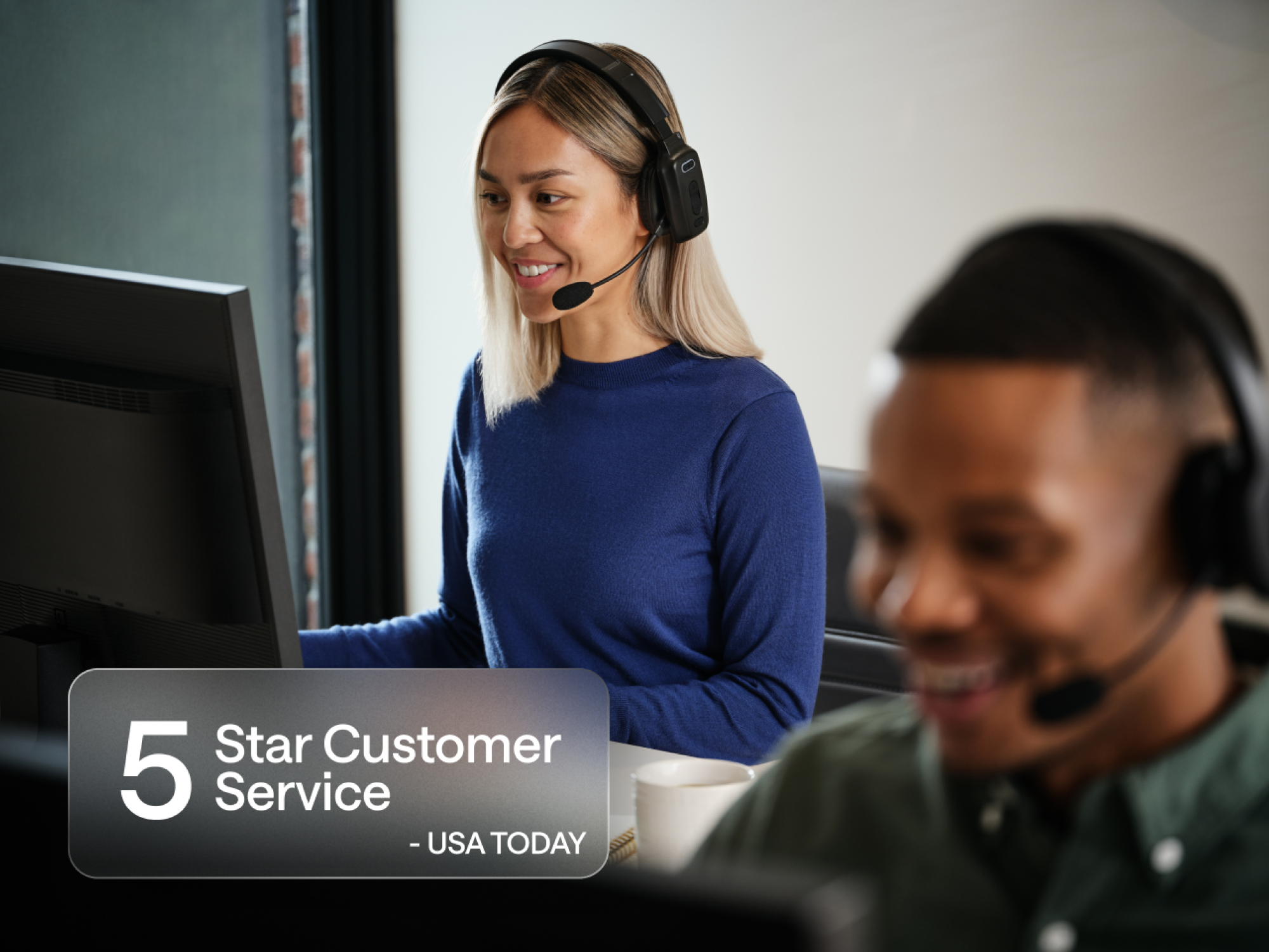 Friendly support agents providing live assistance, highlighting Chime’s 24/7 customer service commitment.