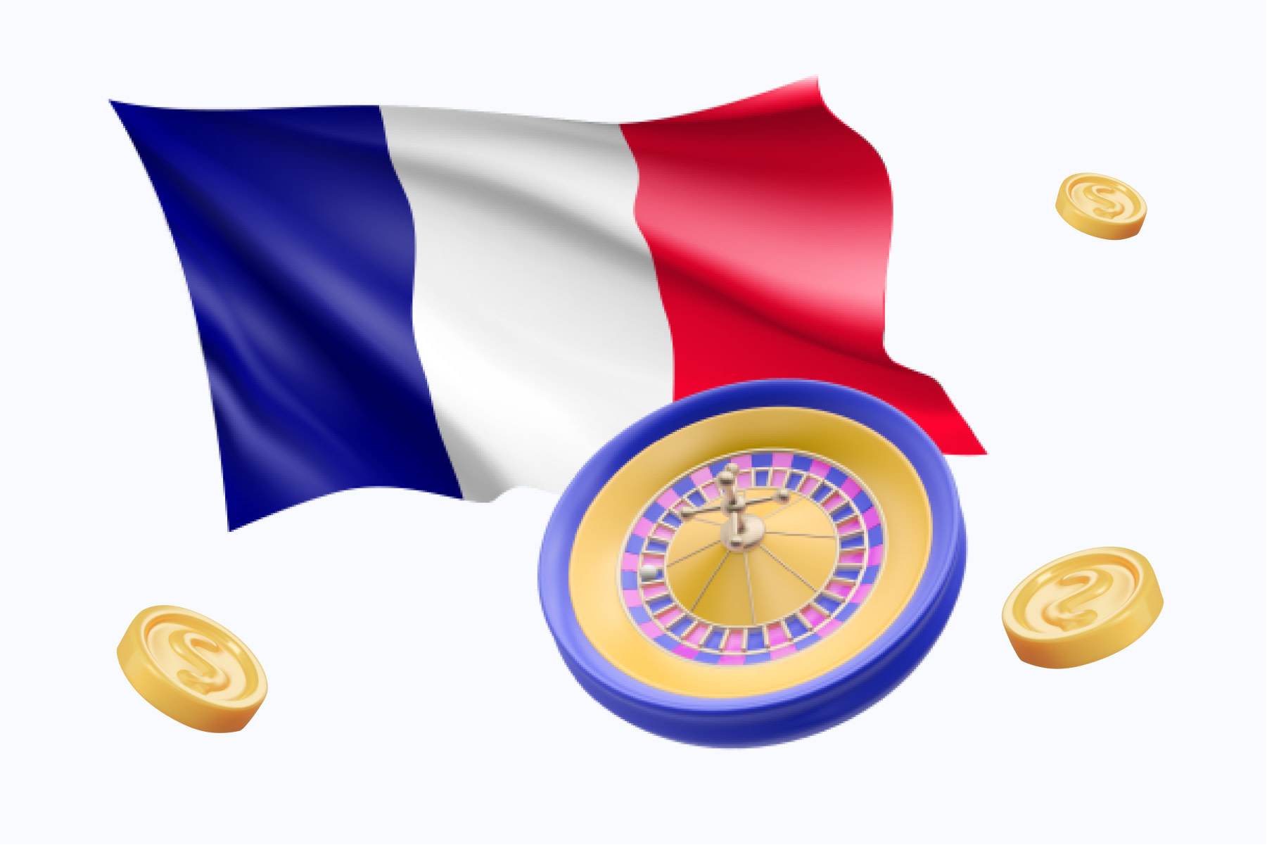 Image of the flag of France with a roulette wheel