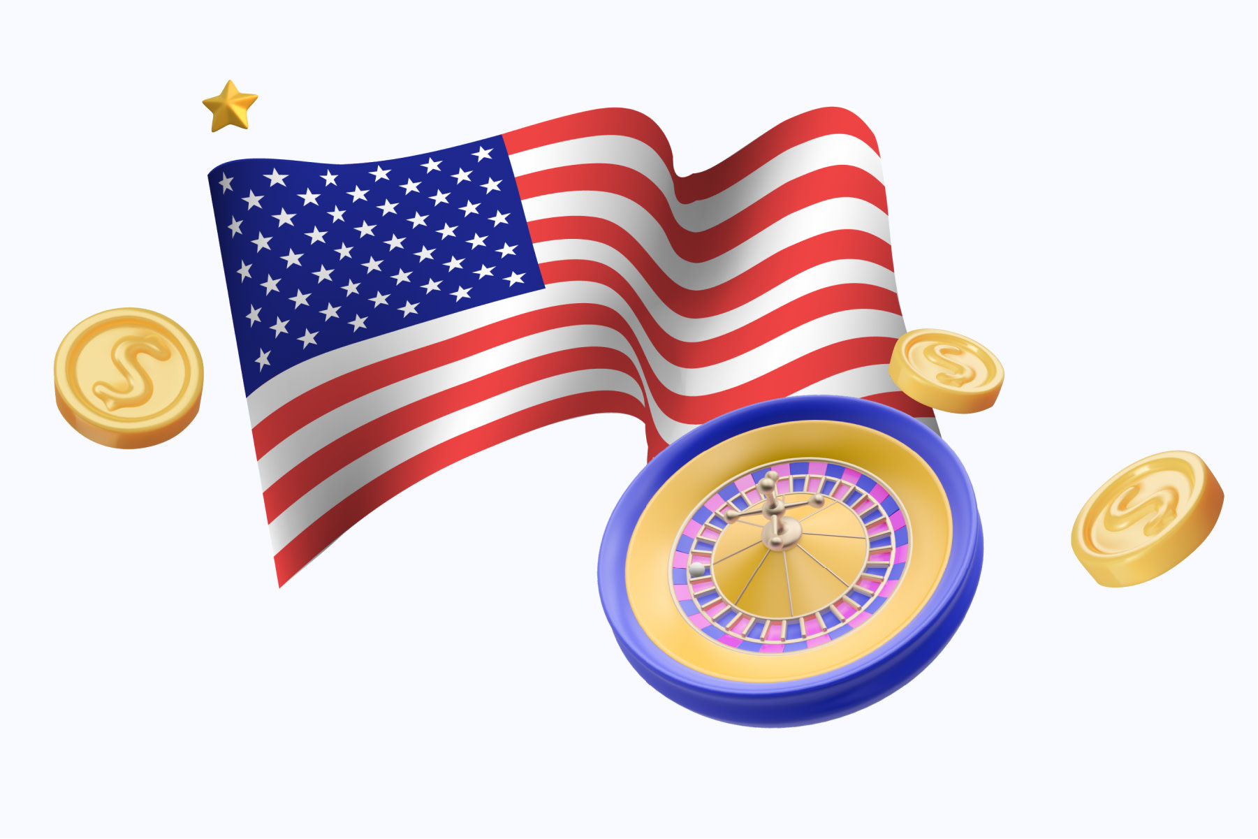 Image of an American Flag with a Roulette wheel