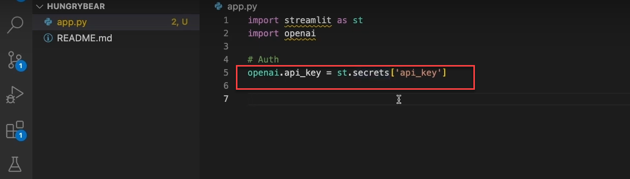 configure the API key directly in Streamlit Cloud