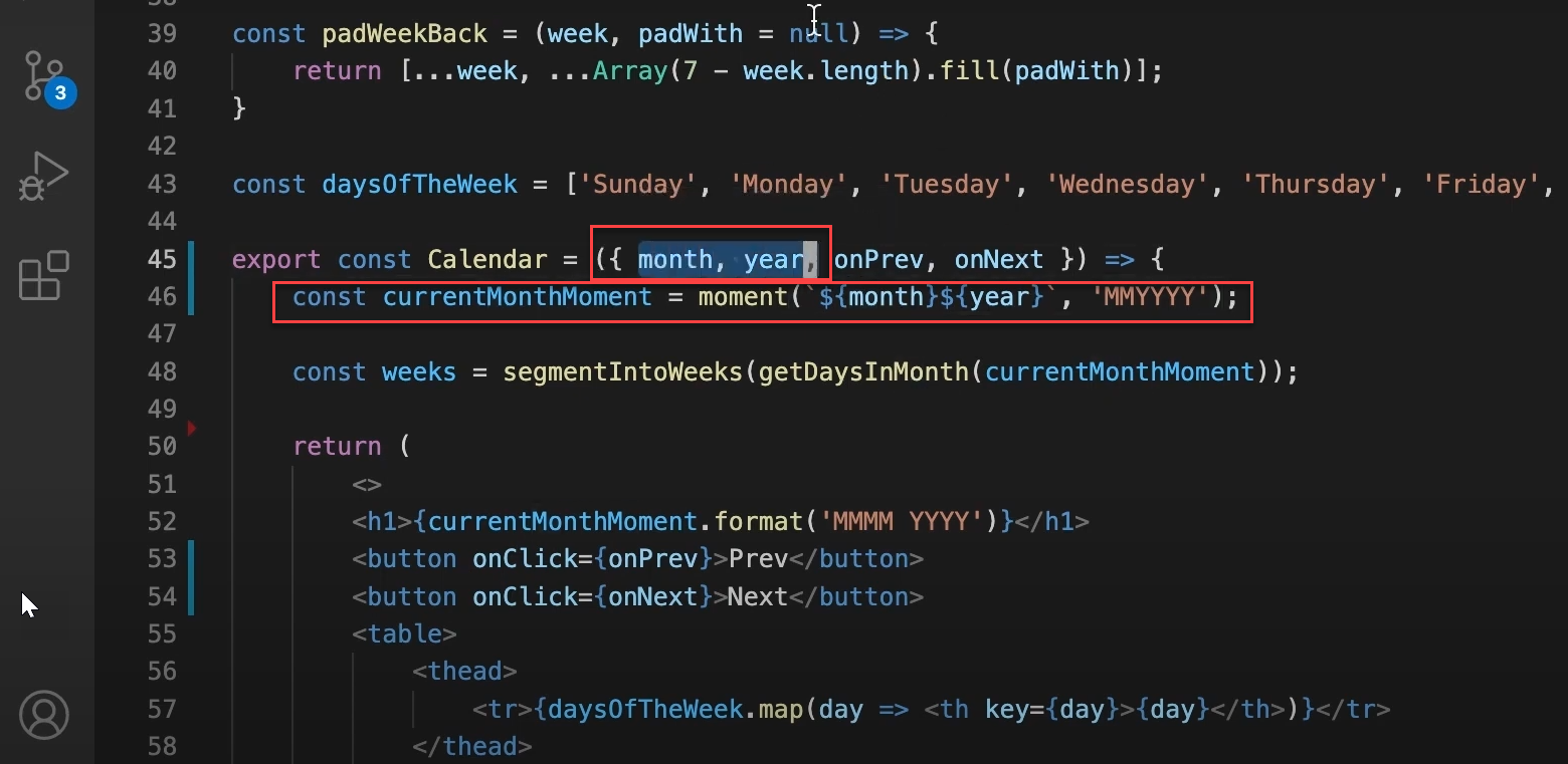 Making the Calendar Component Controlled 