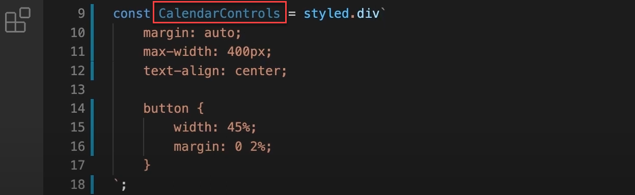 define CalendarControls to style the controls section