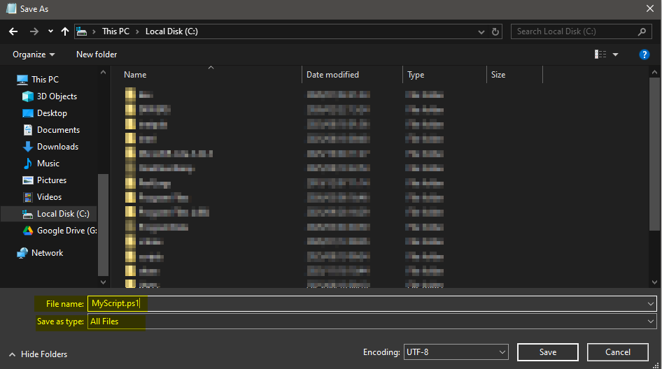 Save the Script File