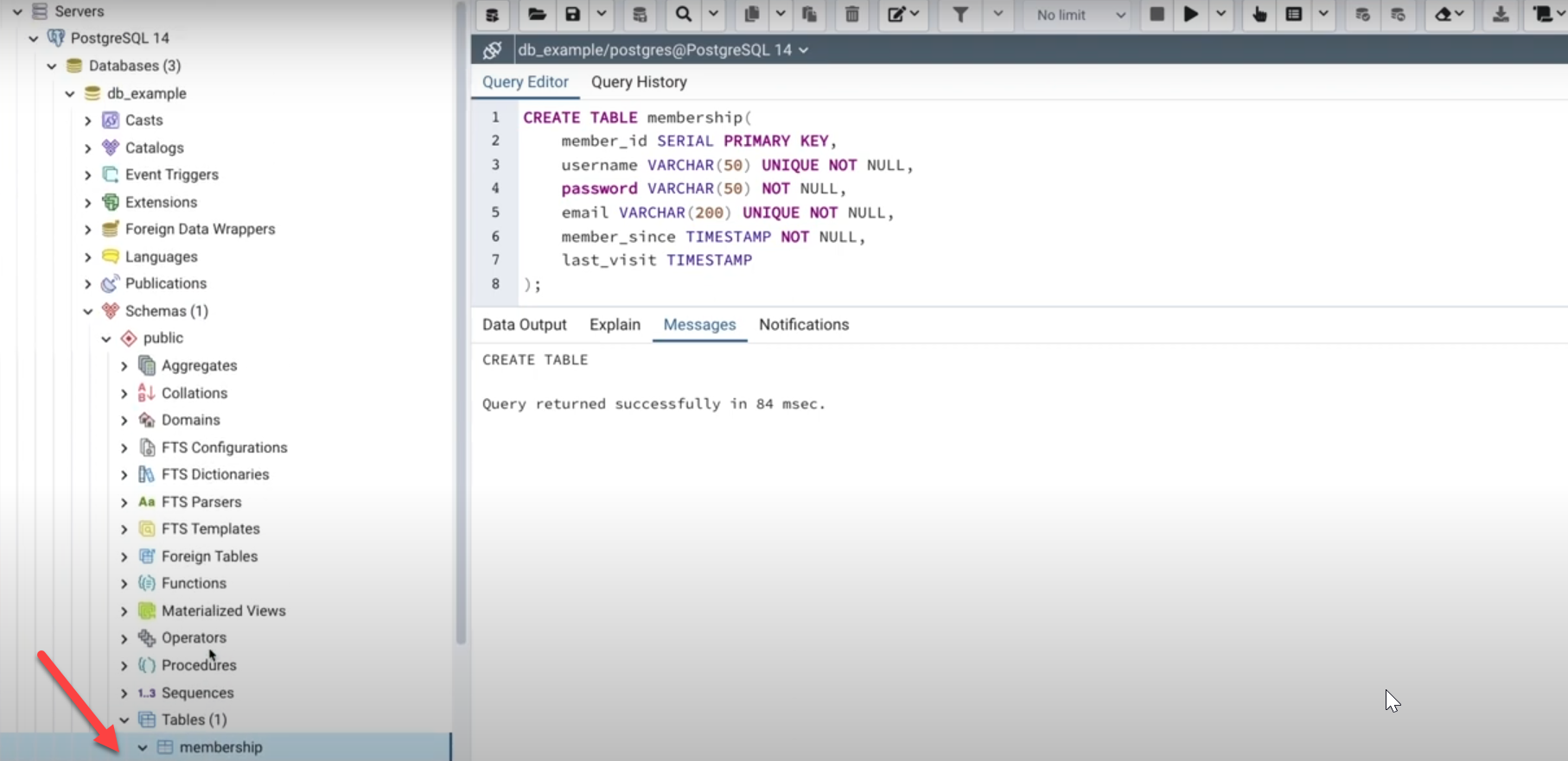 Creating Your First PostgreSQL Table - Add Columns for Timestamp