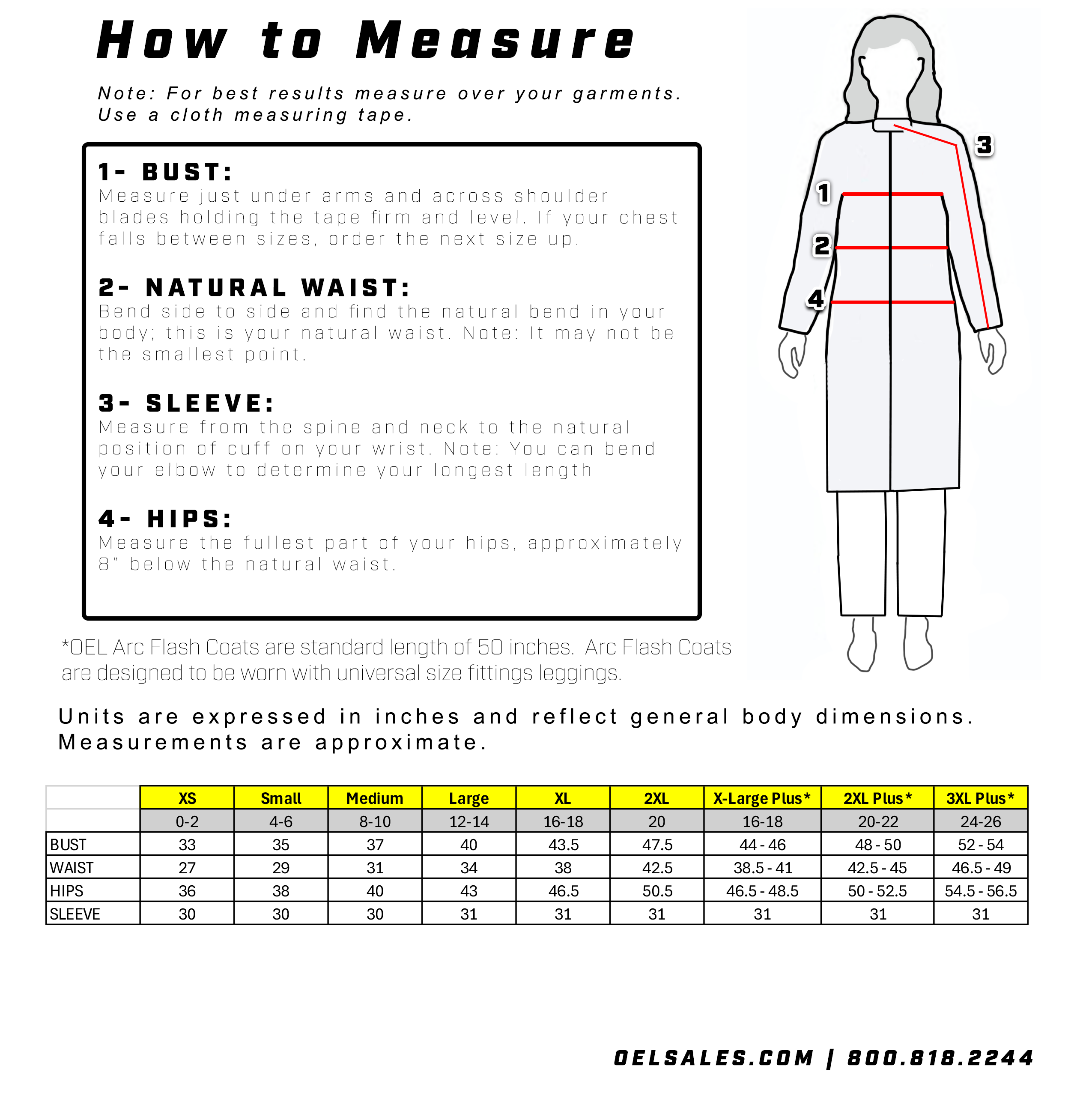 OEL Womens Coat Sizing