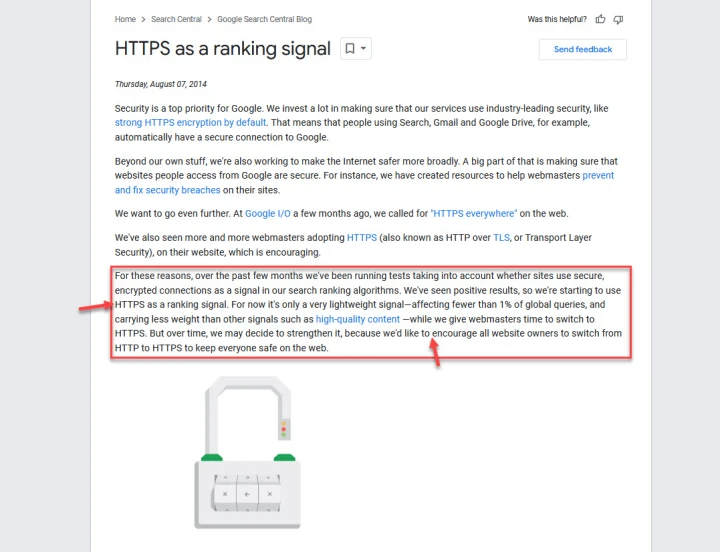 https as a ranking signal