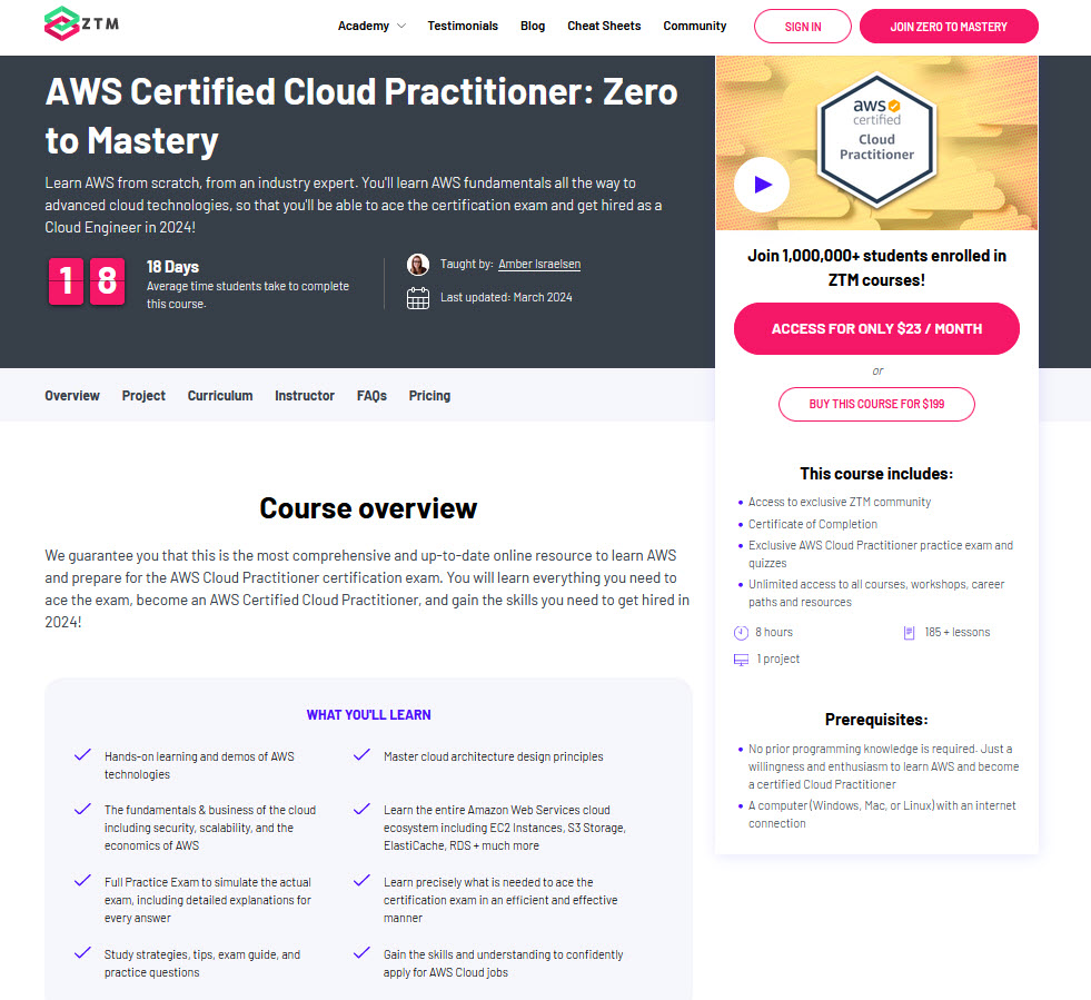 Become AWS certified at ztm