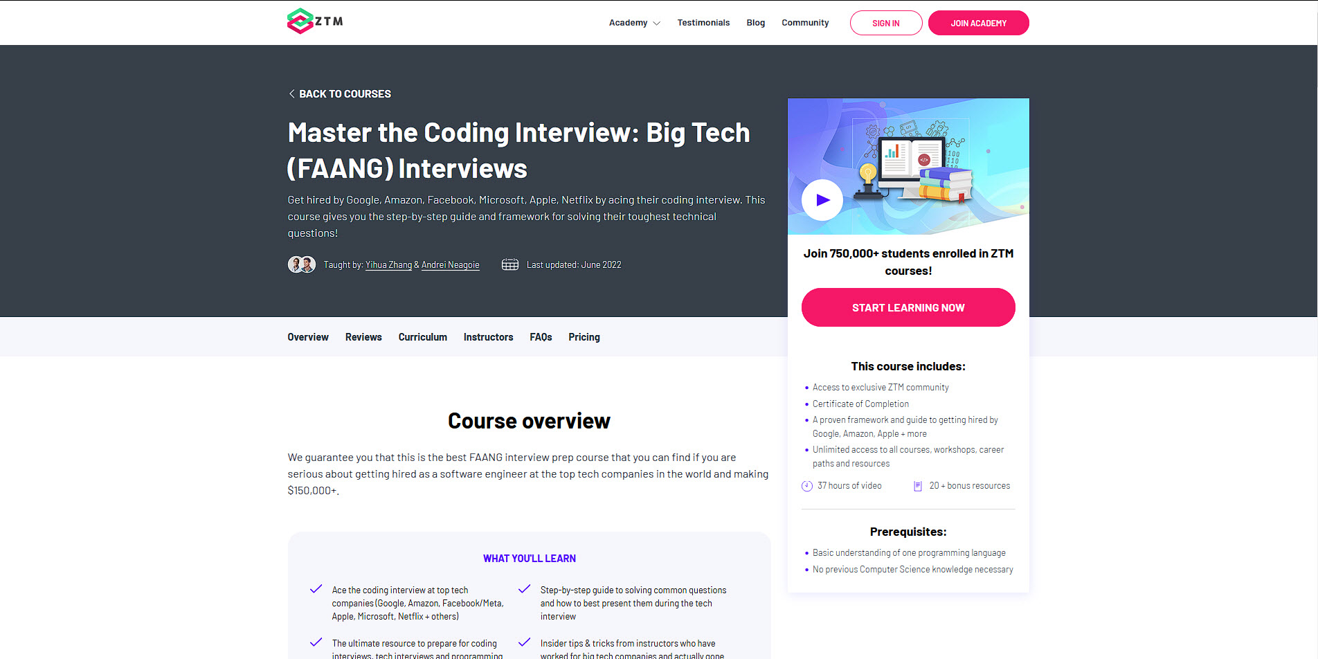Master the coding interview and get hired by big tech