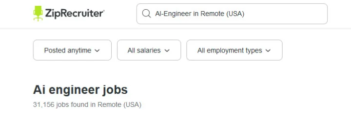 number of AI Engineer jobs available in the us