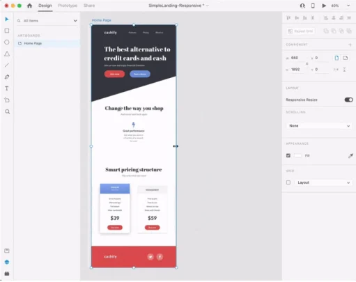 adobe xd responsive resize