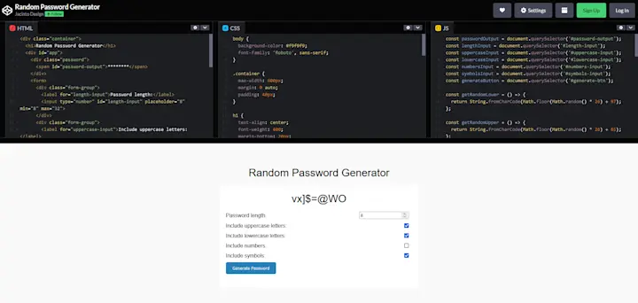 build a random password generator in javascript