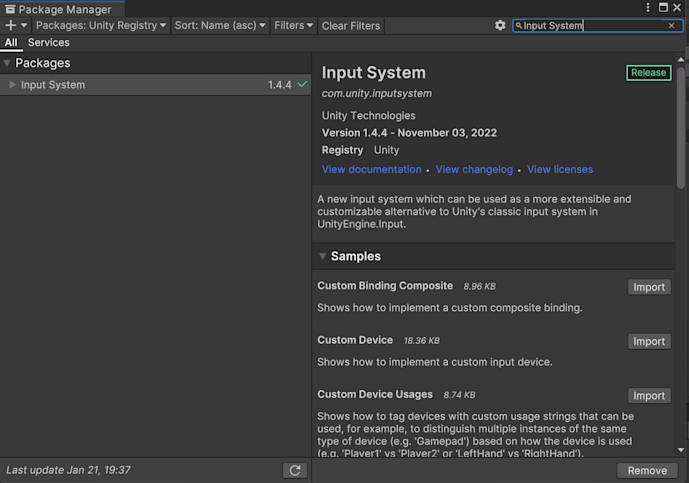 Input System Package