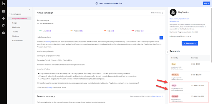 bug bounty for playstation