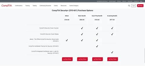 official CompTIA Security+ study guide prices