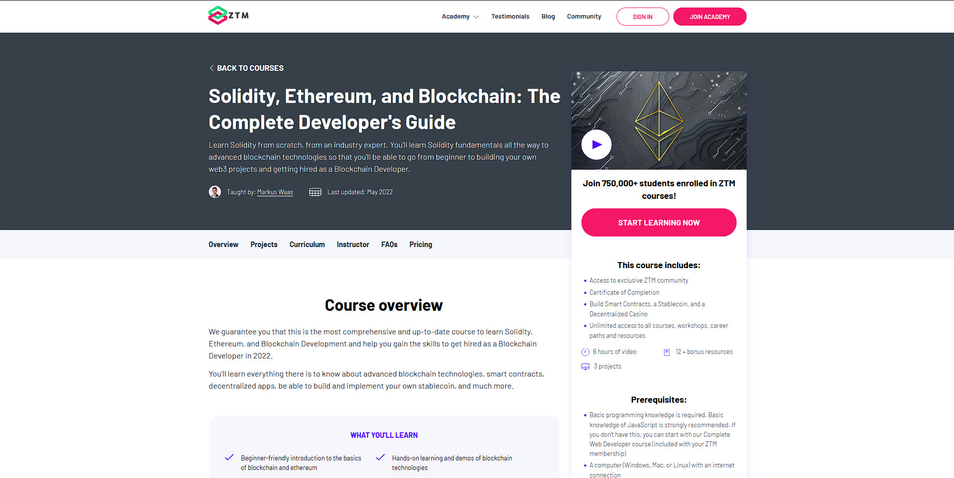learn solidity and blockchain