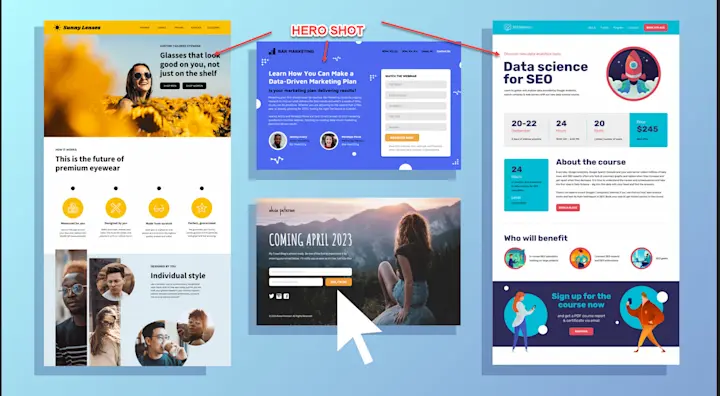portfolio design assignments LANDING PAGE EXAMPLE