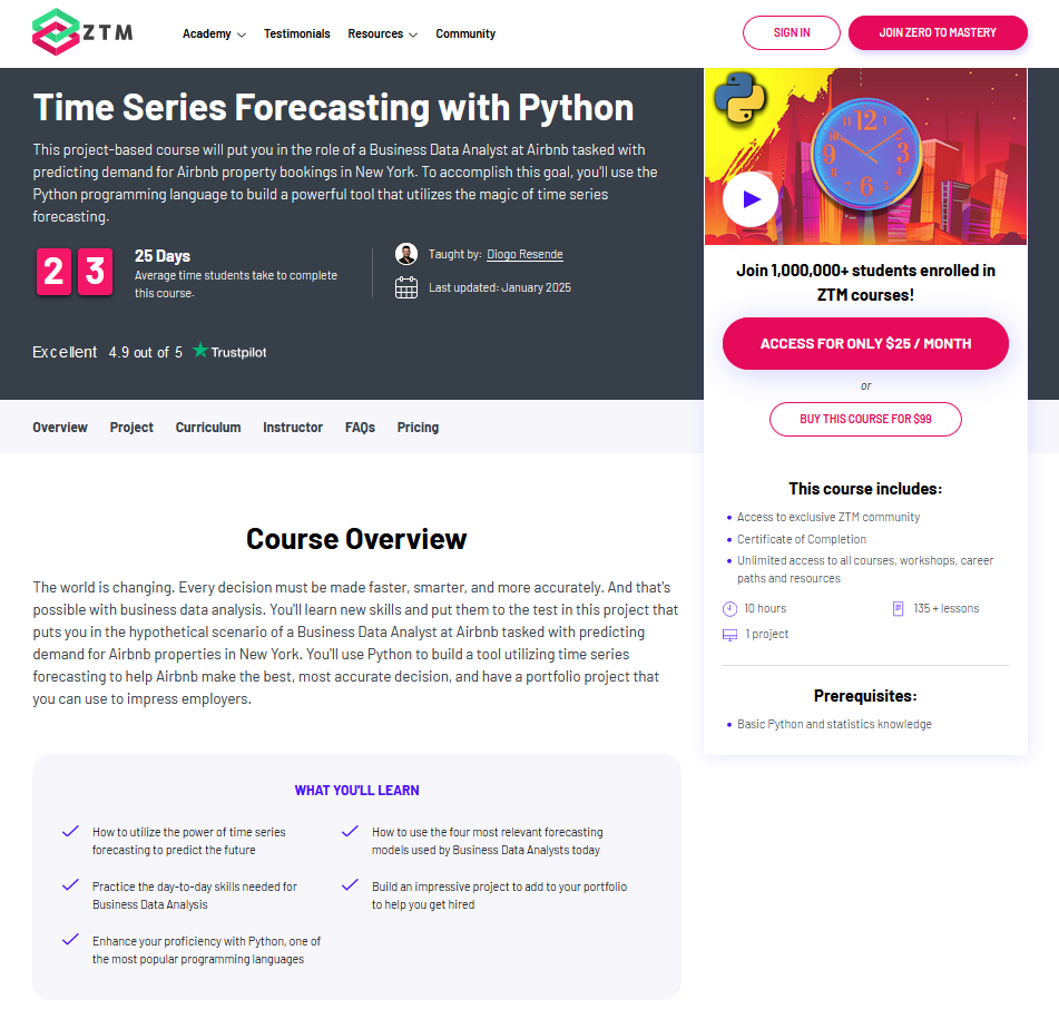 learn time series forecasting with python