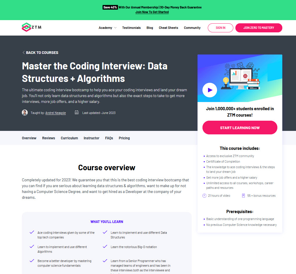 learn data structures and algorithms