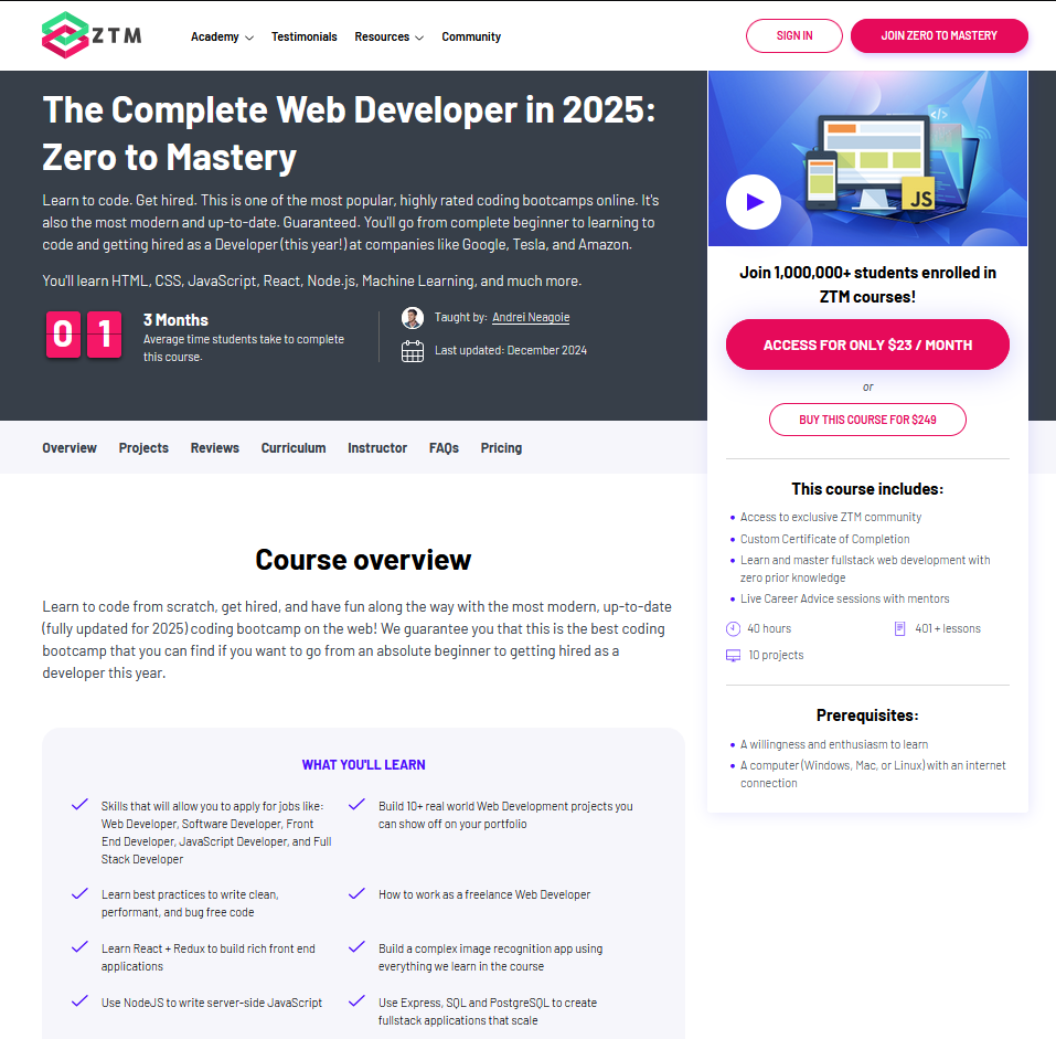 learn web development 2025