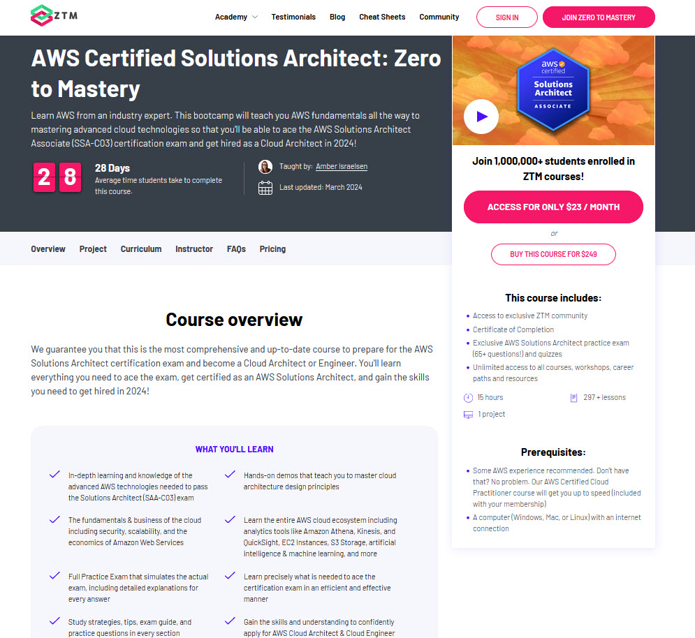 learn aws solutions architect