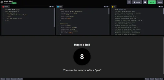 build an 8-ball app in javascript
