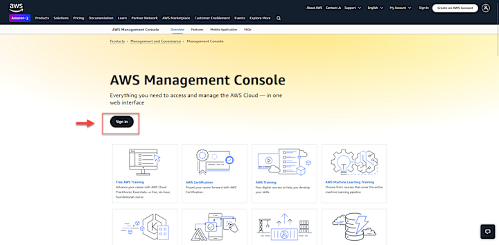 aws management console