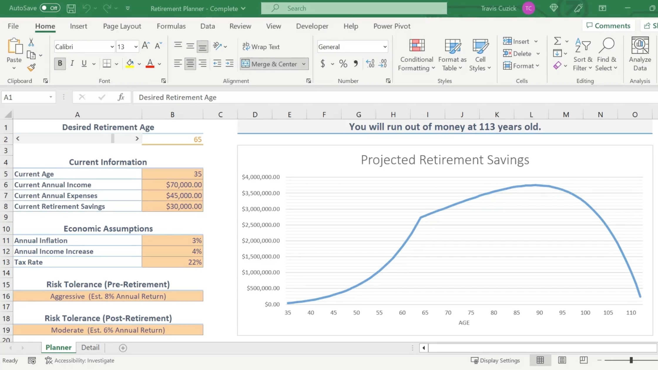 Capstone Project: Retirement Planner