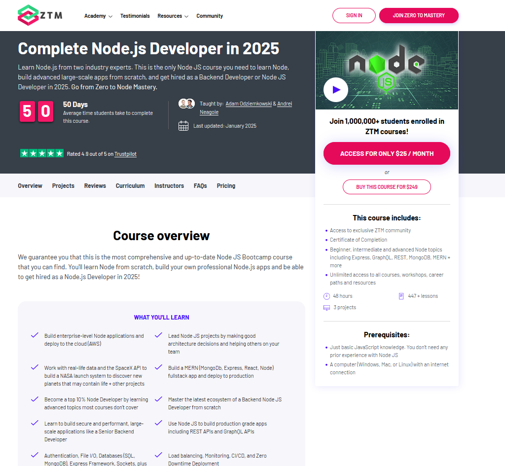 Learn Node.js in 2025