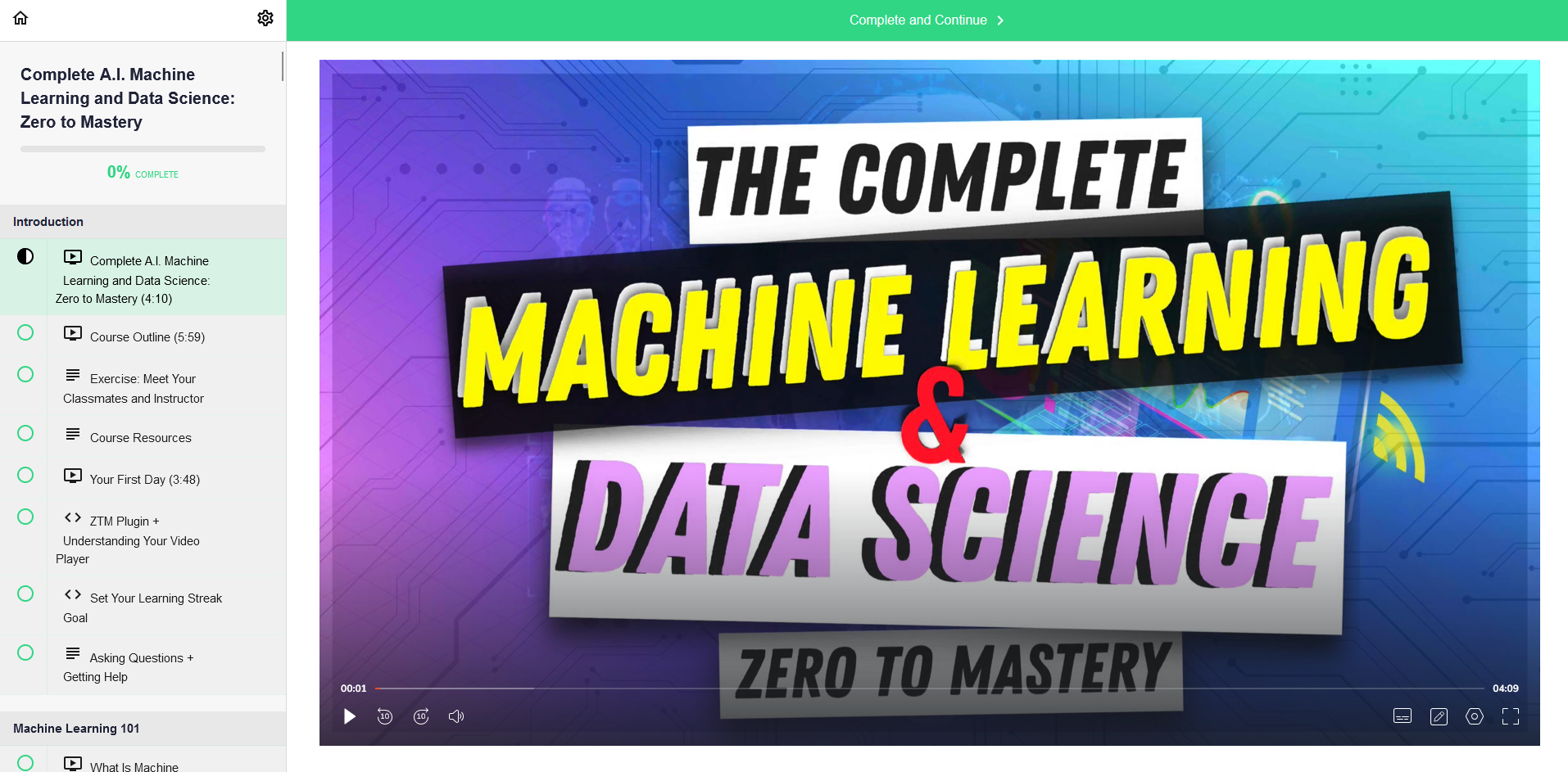 ml and data science course