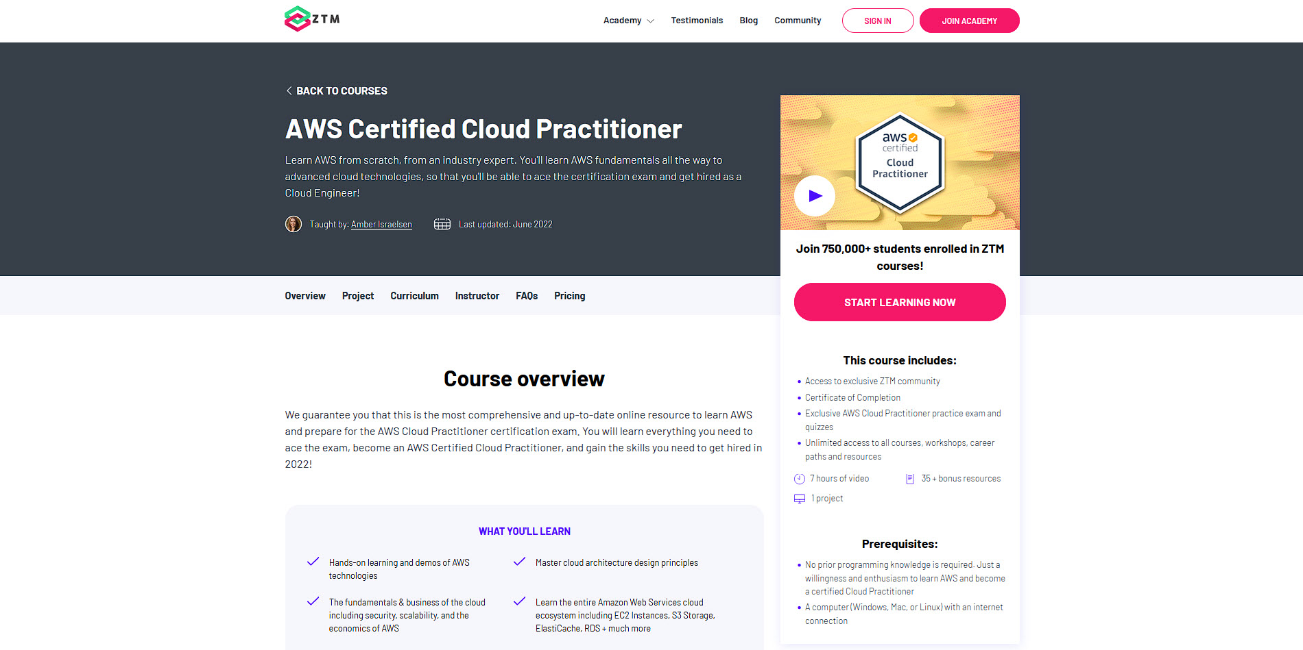 Become AWS certified at ztm