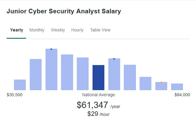 Junior Cyber Security Analyst salary