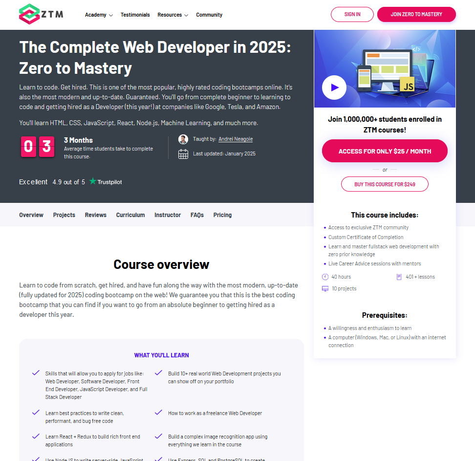 learn web development 2025