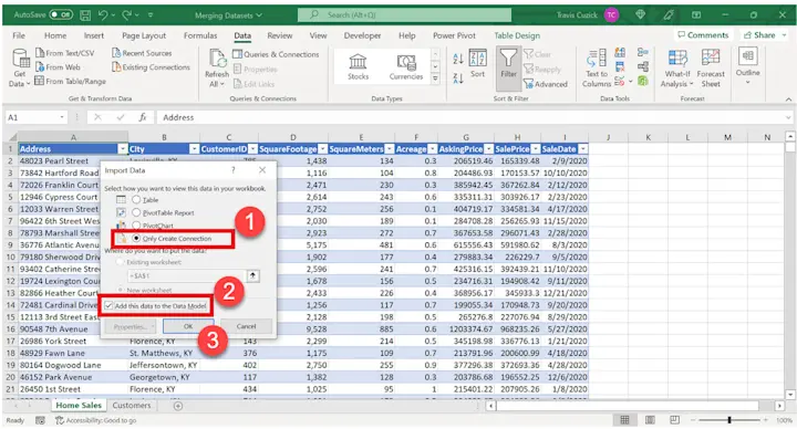 Add the data to the data model