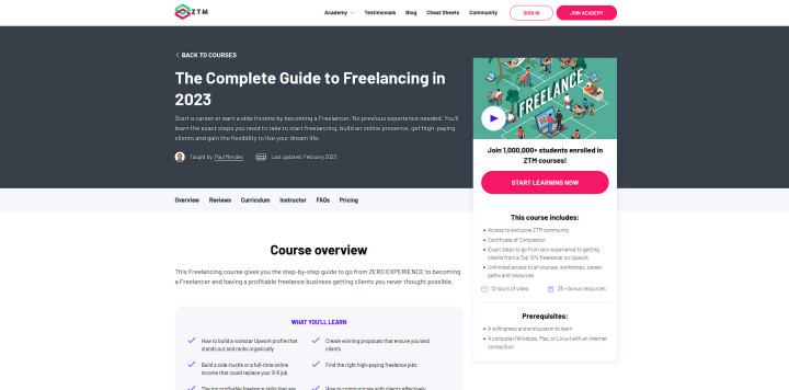 Screenshot of Complete Guide to Freelancing course