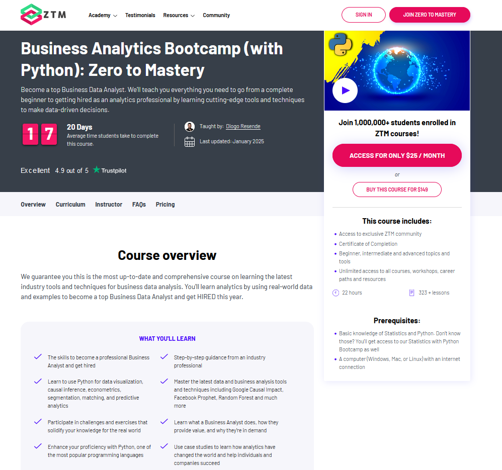 learn business analytics with python