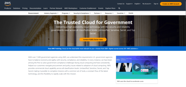 aws is used by governments