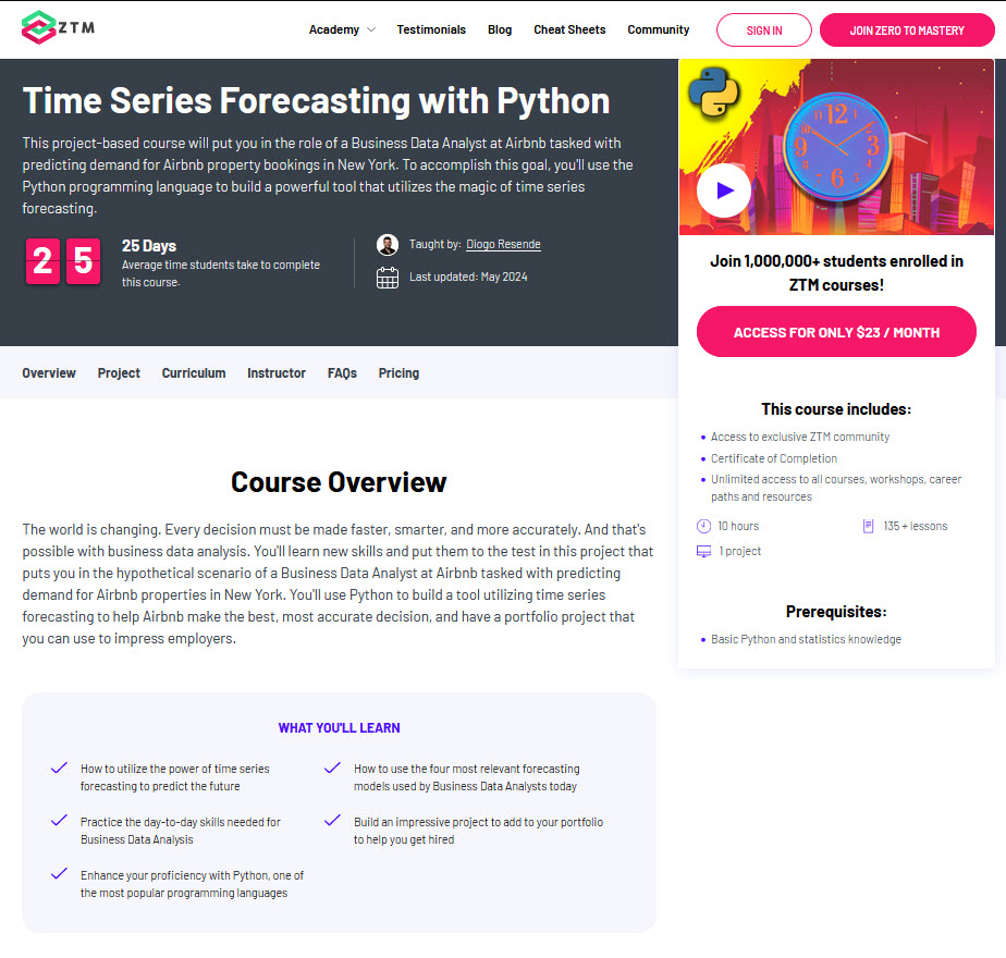 learn time series forecasting with python