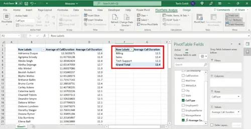 create a 2nd pivot table