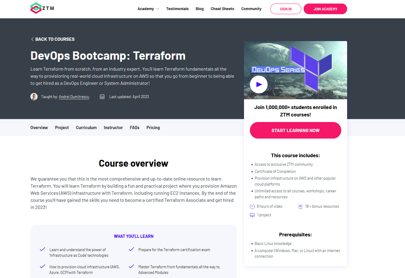 devops bootcamp for terraform