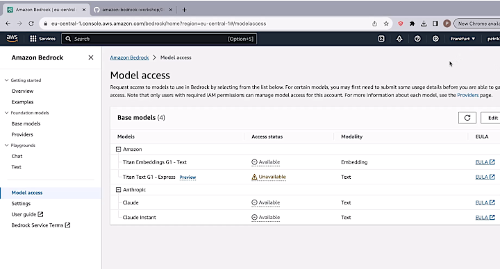 aws bedrock model options