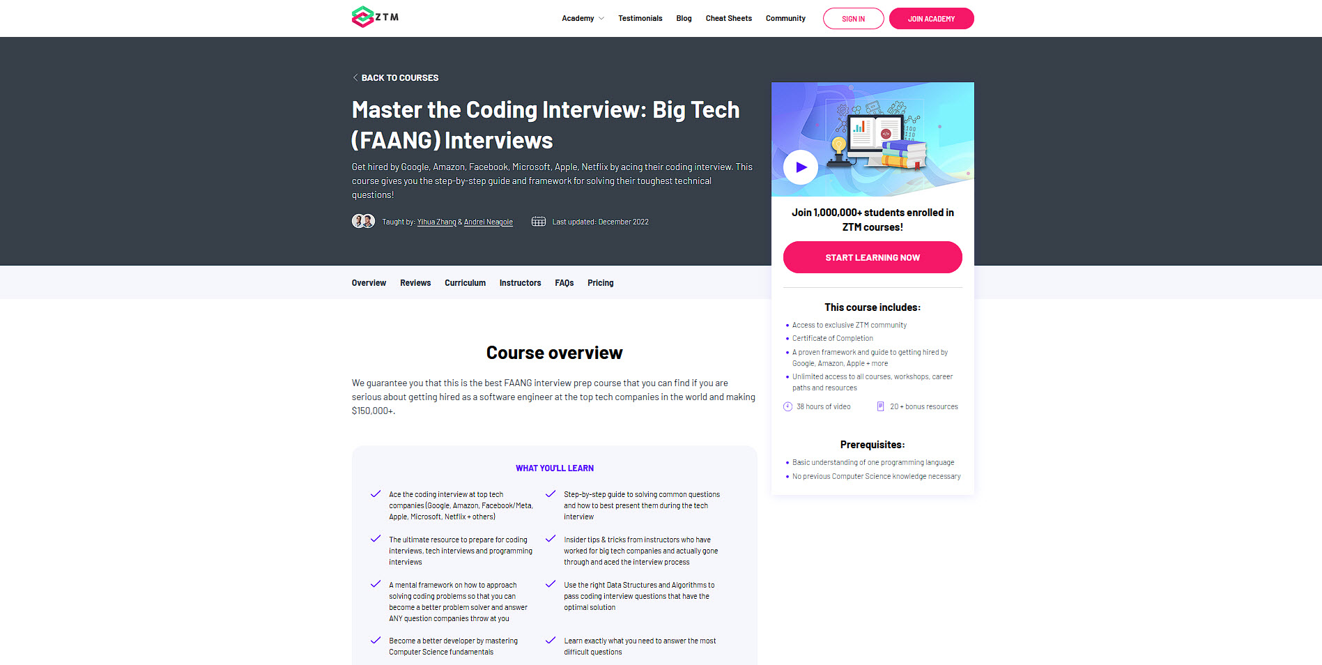 Master the FAANG coding interview