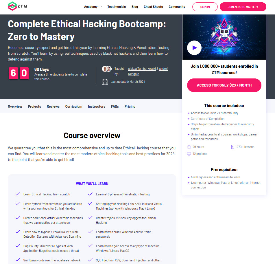 learn ethical hacking from scratch